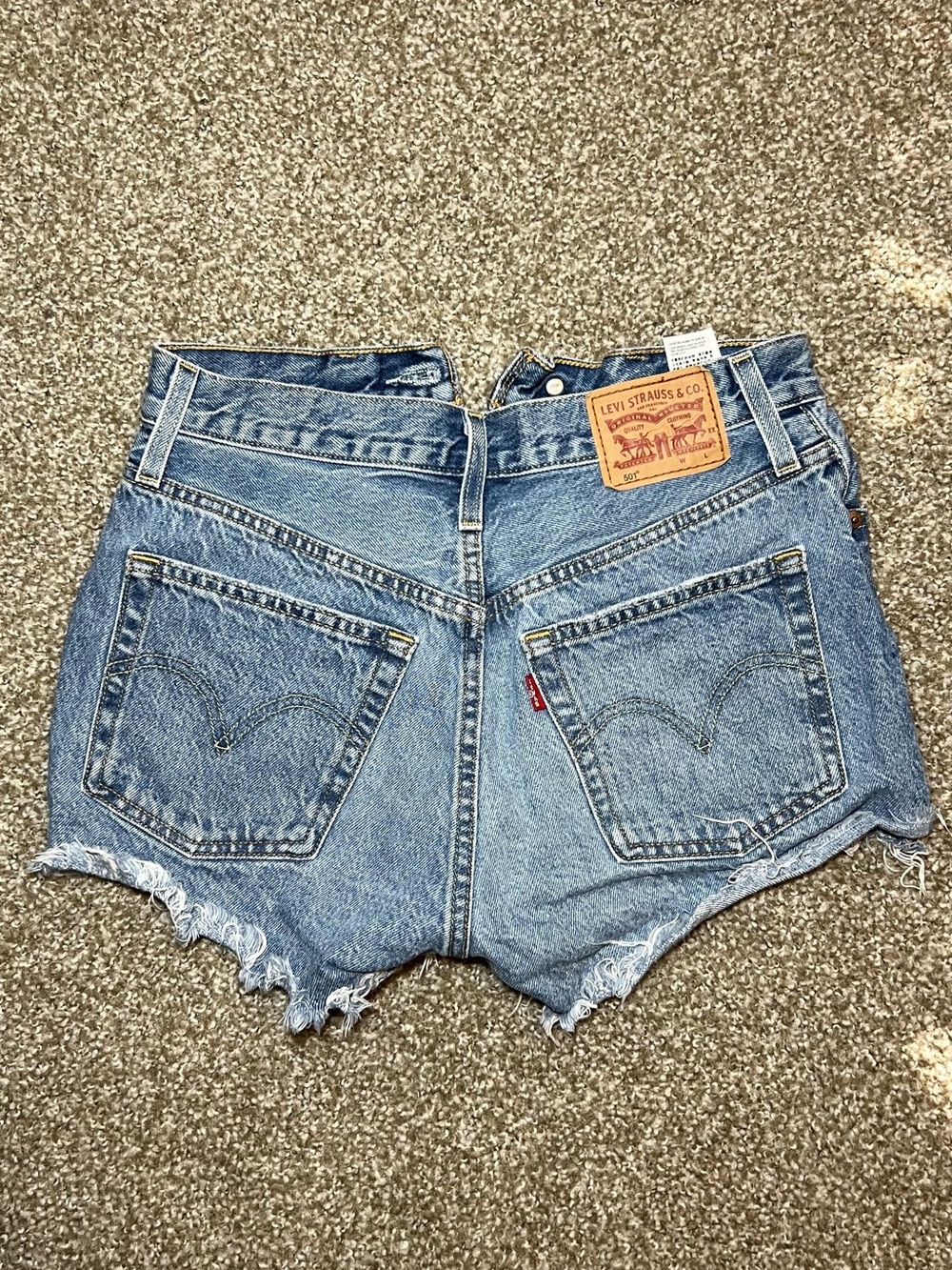 Levi's Blue High-Waist Cutoff Denim Shorts